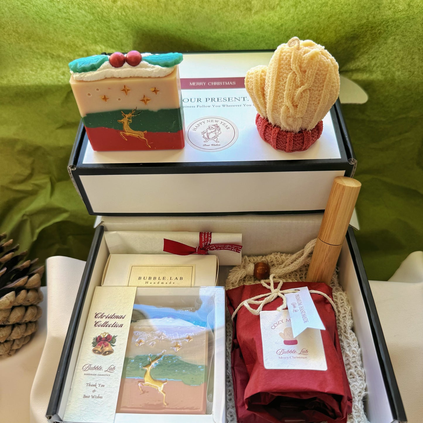 Artisan XMAS Soap & Candle Gift +Luxury Lip Balm Box(Make Up Your Unique Gift Box!)
