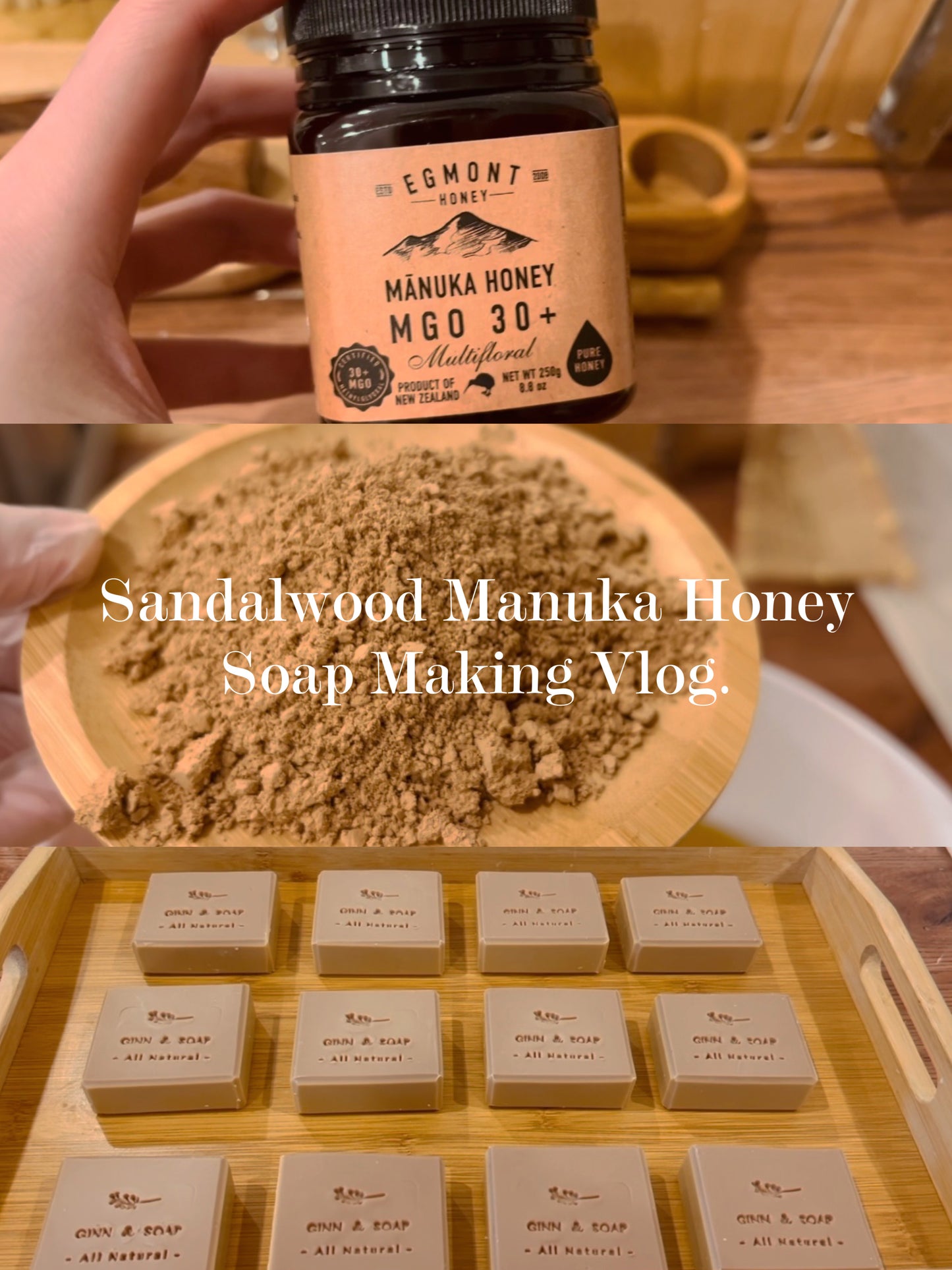 Sandalwood Manuka Honey Face Soap(Cold Process Handmade Soap)