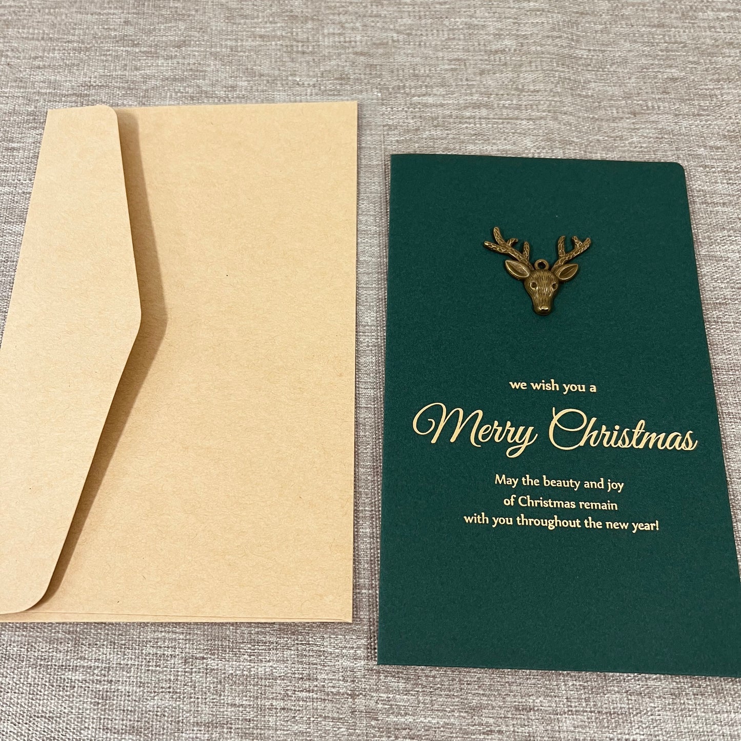 XMAS Card（Vintage Green Deer ）