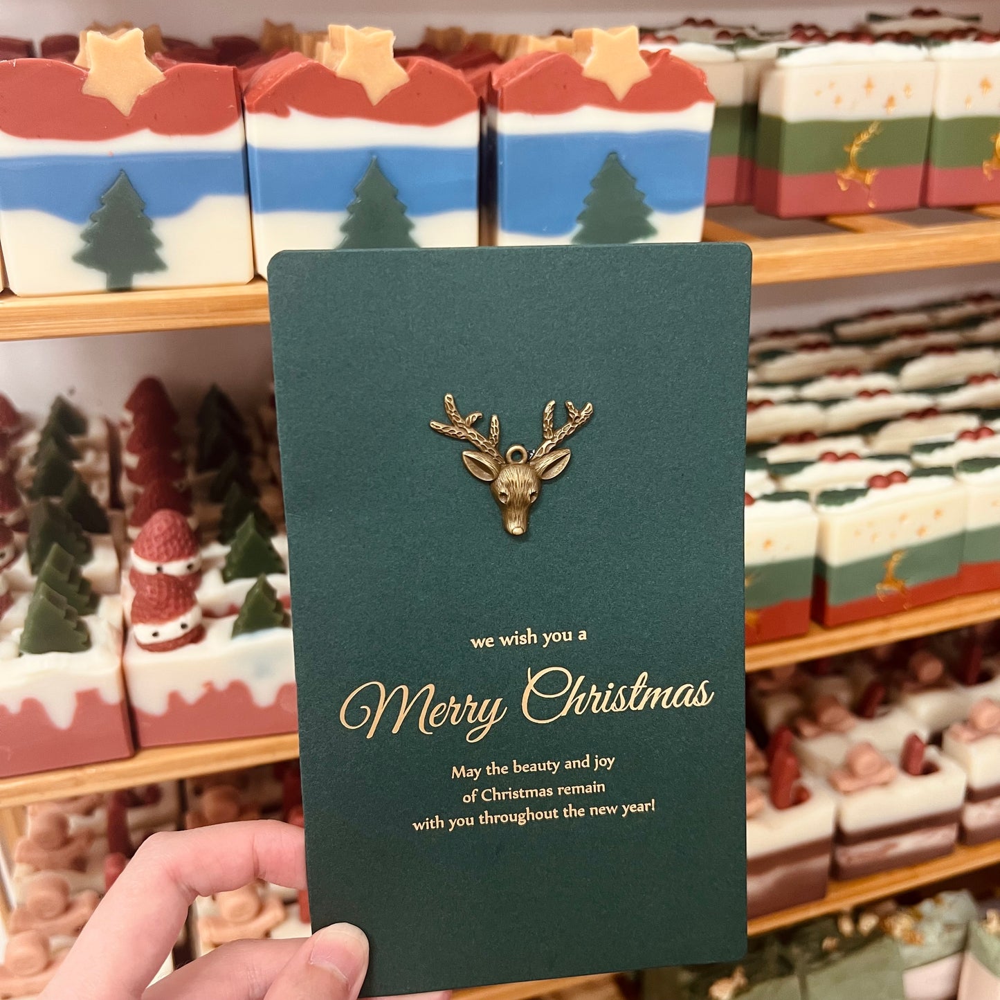 XMAS Card（Vintage Green Deer ）