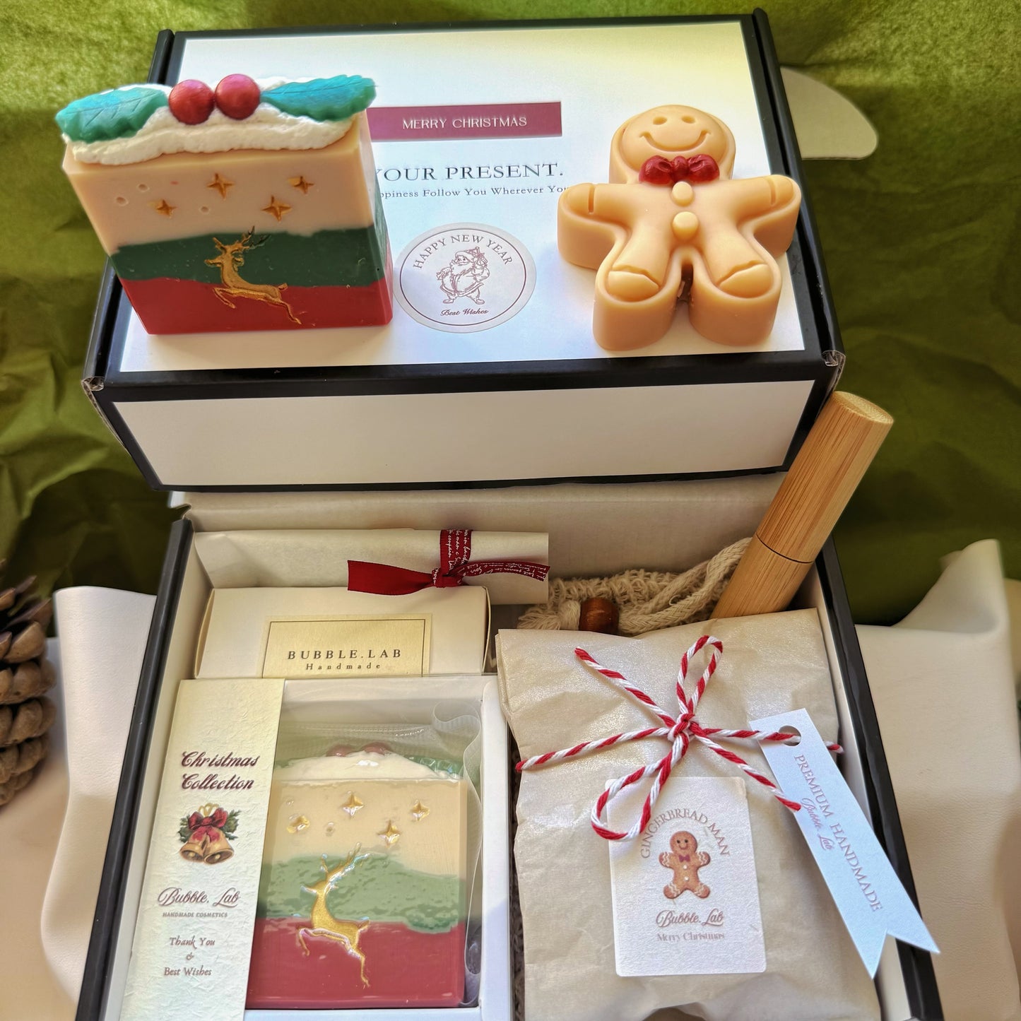 Artisan XMAS Soap & Candle Gift +Luxury Lip Balm Box(Make Up Your Unique Gift Box!)
