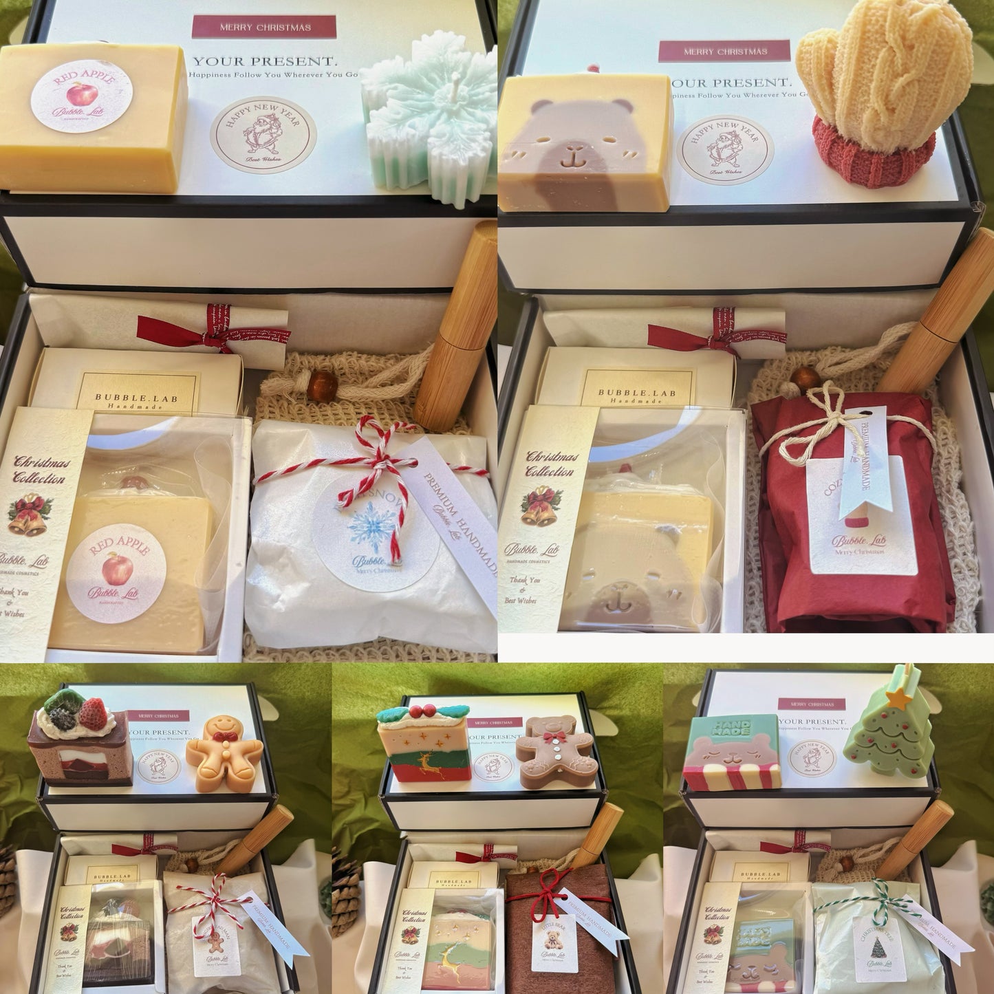 Artisan XMAS Soap & Candle Gift +Luxury Lip Balm Box(Make Up Your Unique Gift Box!)