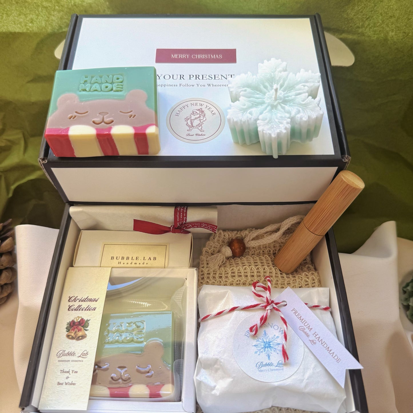 Artisan XMAS Soap & Candle Gift +Luxury Lip Balm Box(Make Up Your Unique Gift Box!)