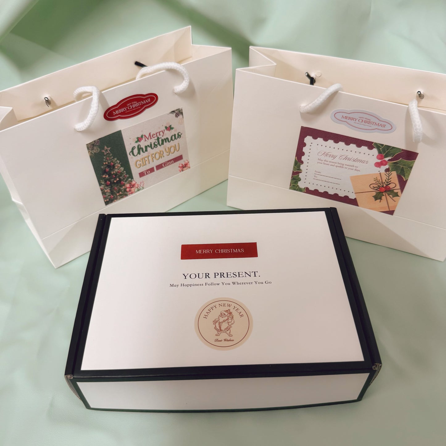 XMAS Bag with Name Sticker (Optional Personalisation)