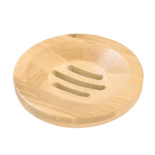 Natural Bamboo Wood Soap Dish(Round)